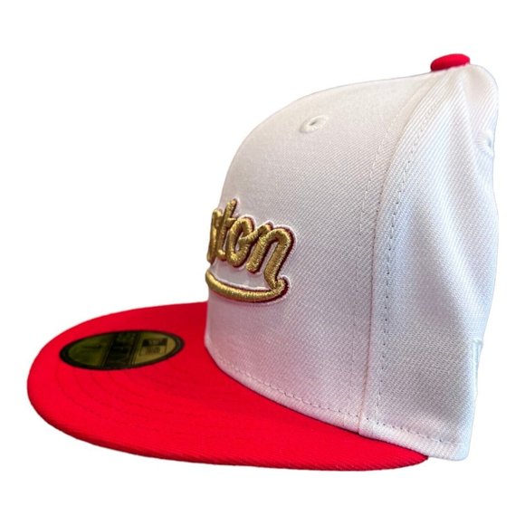 New Era Houston Astros Script 59FIFTY Fitted Hat Cap White 40th Year Patch - Picture 5 of 6